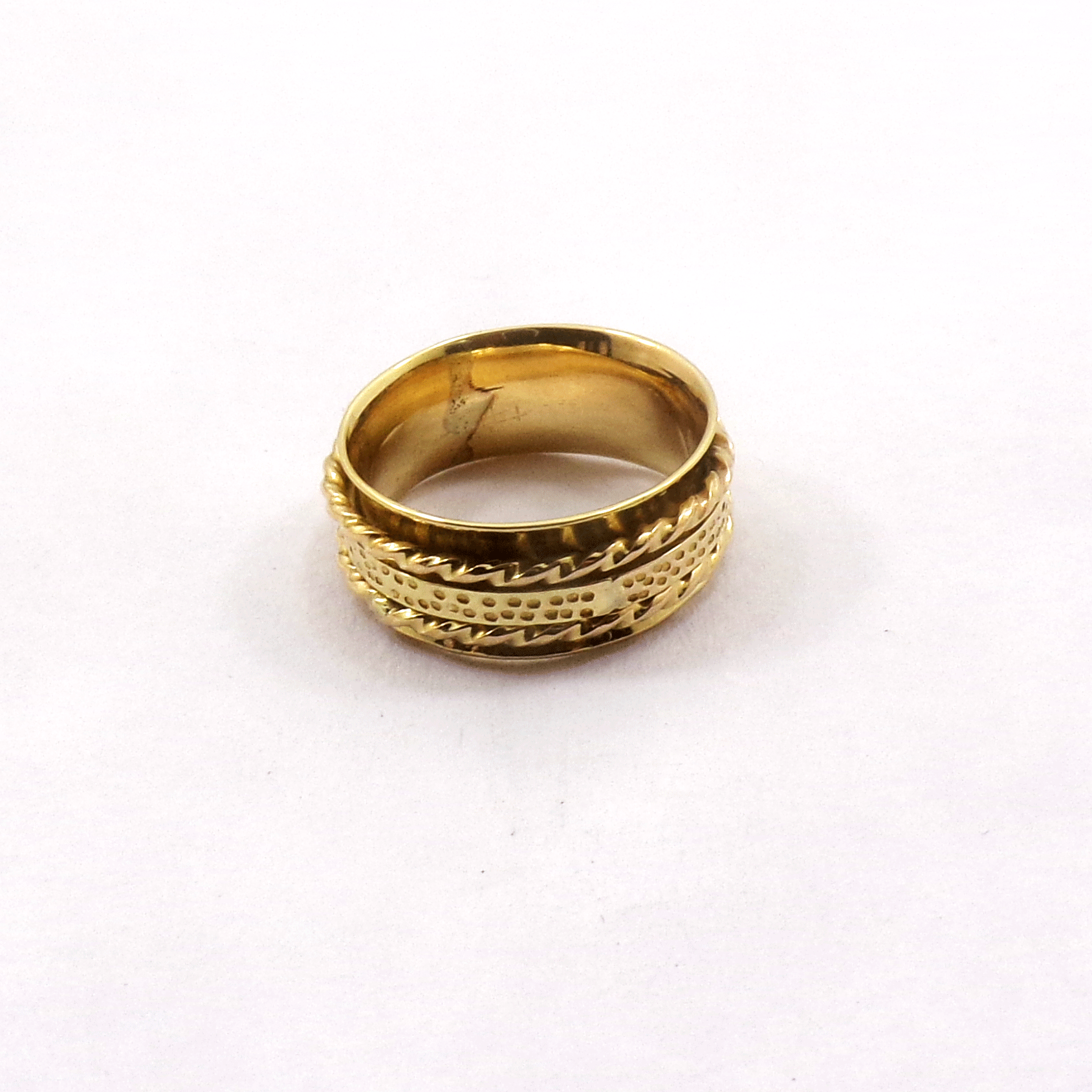 Ring Size - 7 Brass Spinner Ring L - BSPR998 18K Gold Plated Brass Honey Bee Wire Band Ring