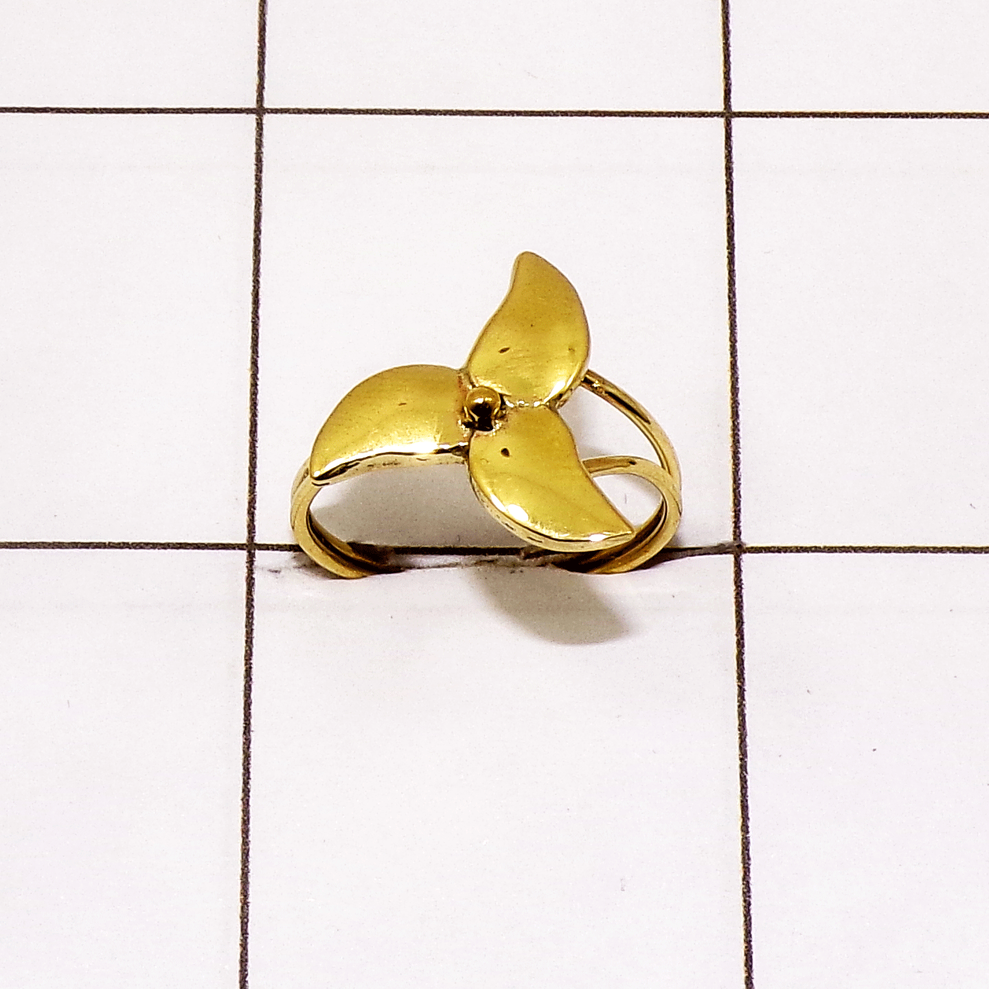Brass Plain Ring C - JBPR999 Recently Collection Flower Petal Shape Plain Handmade Brass Ring    Ring Size - 5to 9US