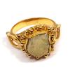 Ethiopian Opal Rough - E BRR895 - Natural Ethiopian Opal Rough Stone Made In Brass Gold Plated Handmade Ring
